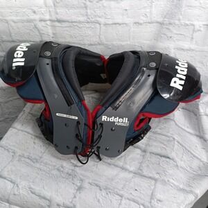 Riddell Pursuit Youth Football Shoulder Pads Size Medium 12-13 Gray Blue Red